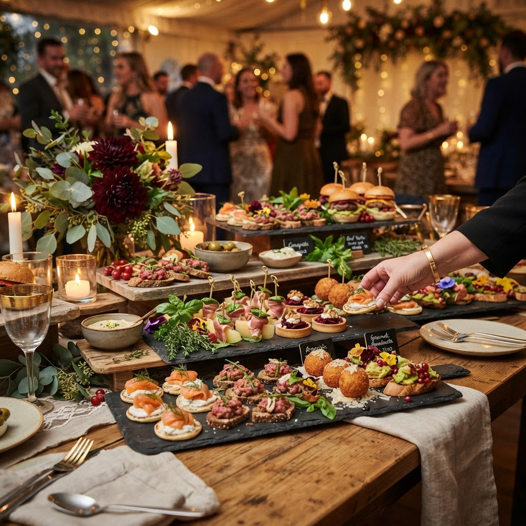 Fingerfood-Buffet für ein Firmenevent